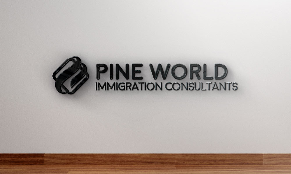 pine world immigration consultants logo wall