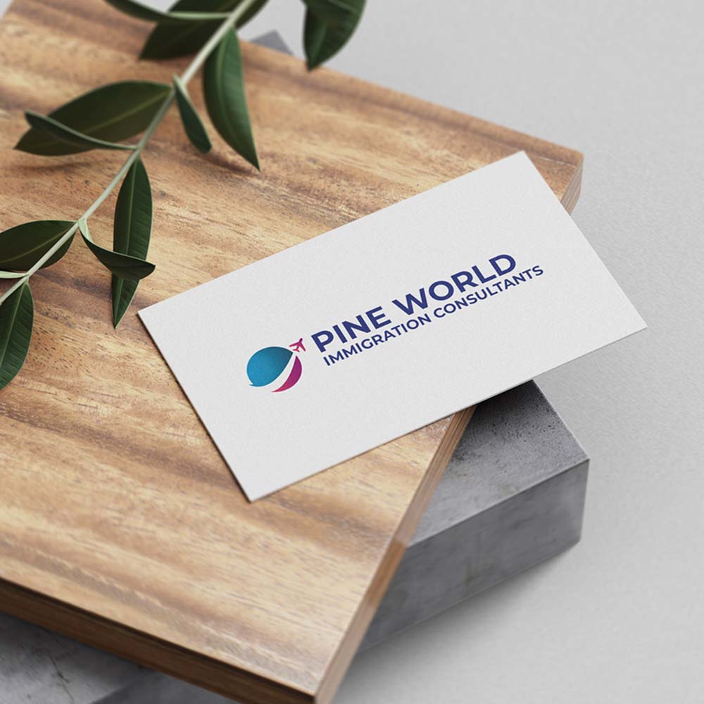 pine world immigration consultants business card