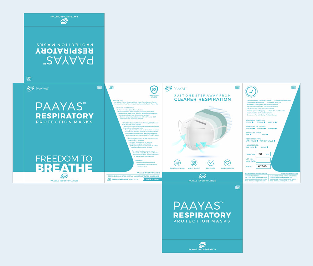packaging design paayas masks layout