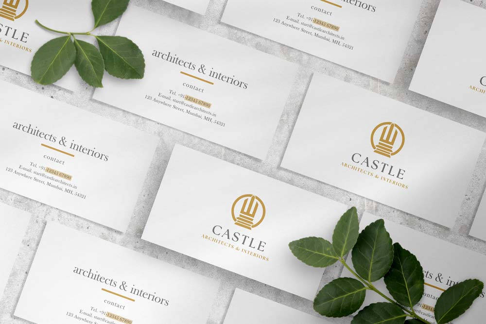 castle architects business card